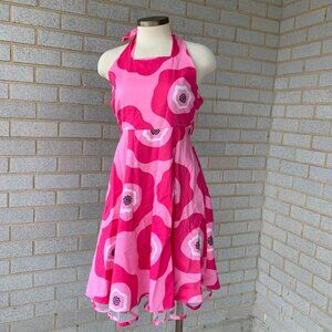 RARE EDITIONS PINK FULL SKIRT HALTER DRESS Y2K BARBIE WITH UNDERSKIRT SIZE 12